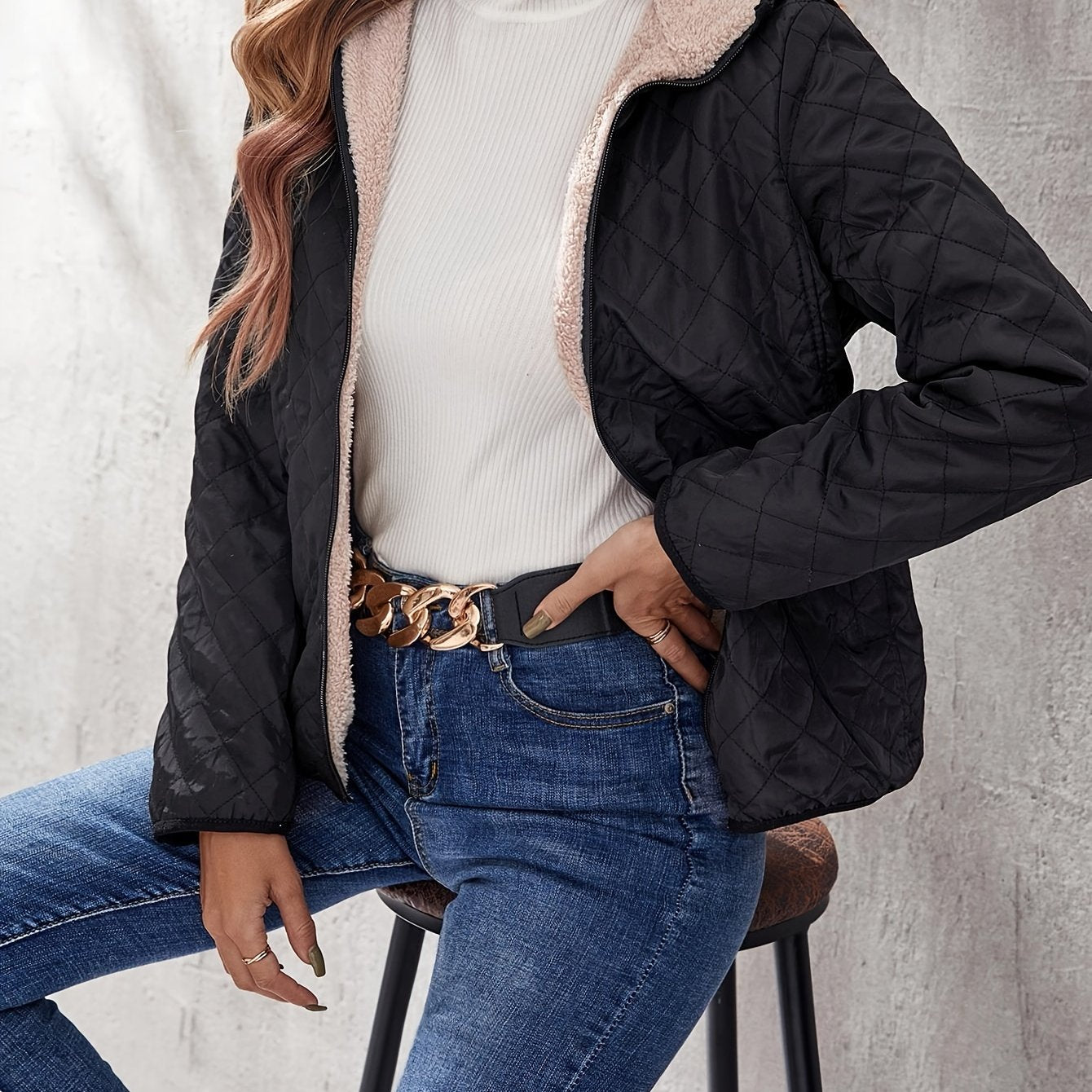 Veste d'hiver chaude rembourrée avec capuche