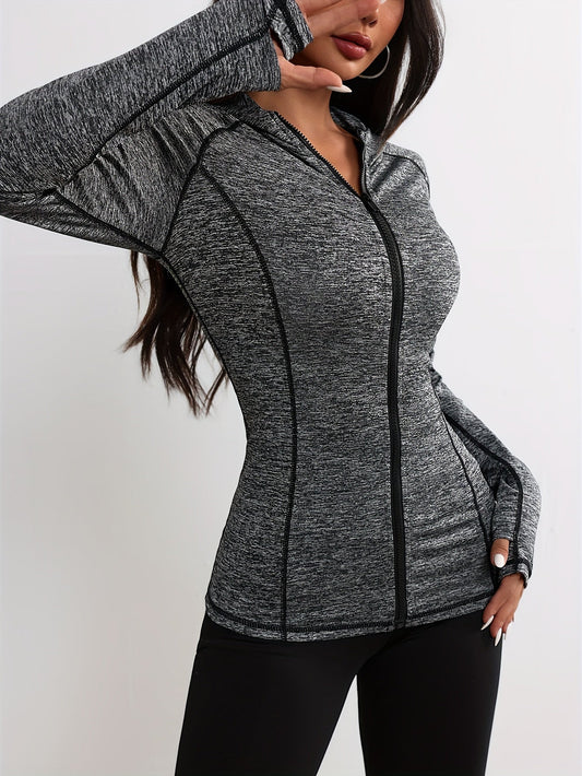 Sportive Jacke mit Kapuze und Kontraststreifen - IdealeKleiden