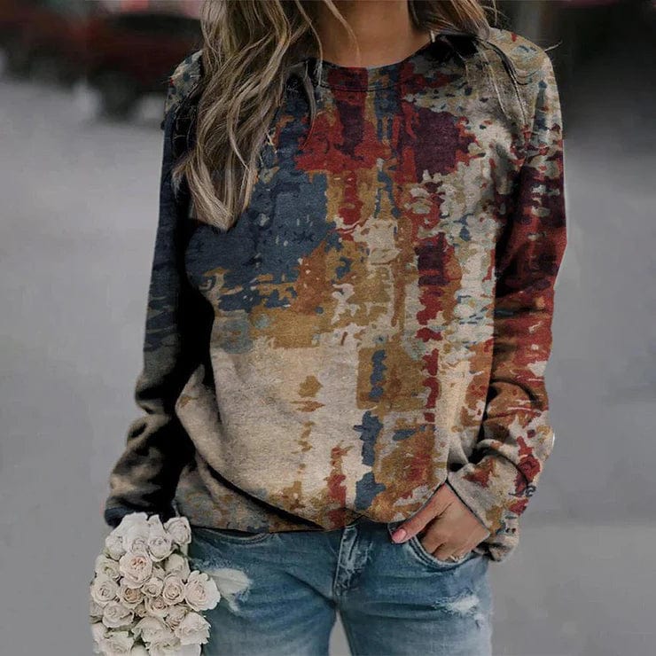Frauen Pullover Abstraktes Muster - IdealeKleiden