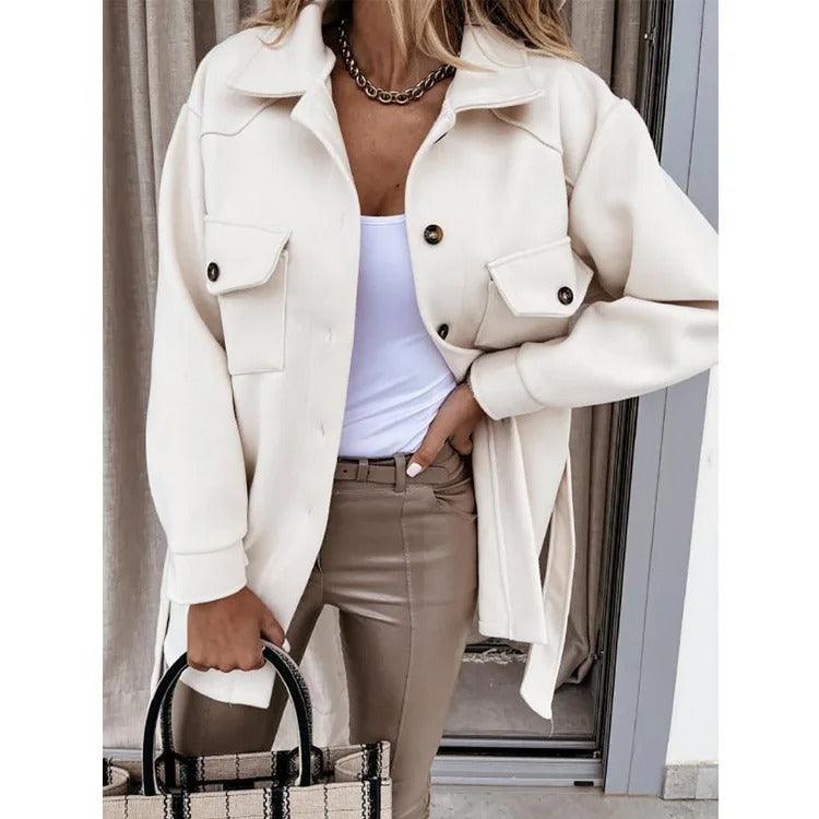 Manteau léger d'été long en laine pour femme