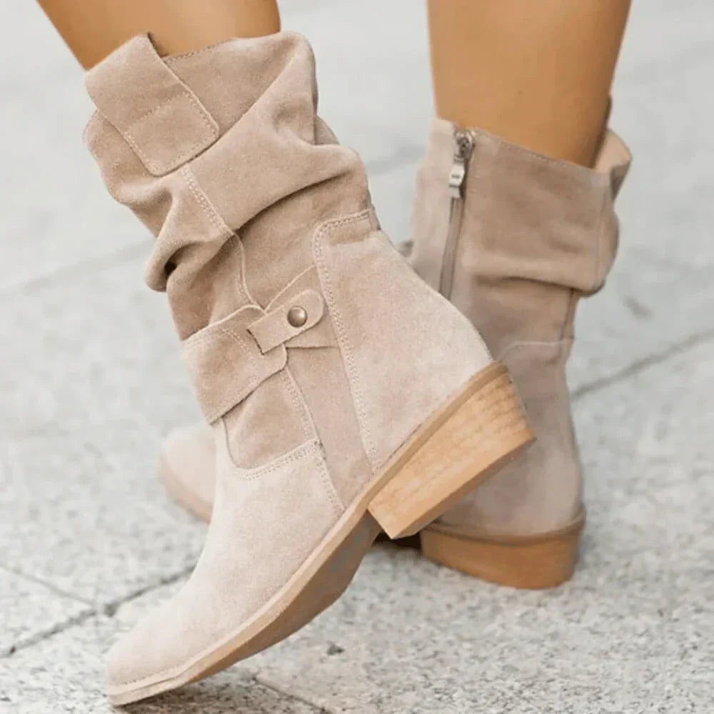 Lina Wildlederstiefel - robust & warm für Herbst/Winter - IdealeKleiden