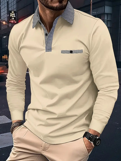 Ethan - Polo-shirt de printemps à manches longues élégant