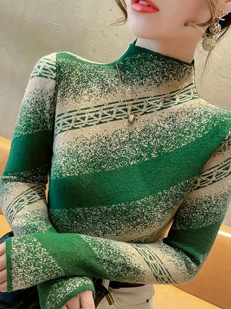 Pull rayé élégant Femme Tricot moderne