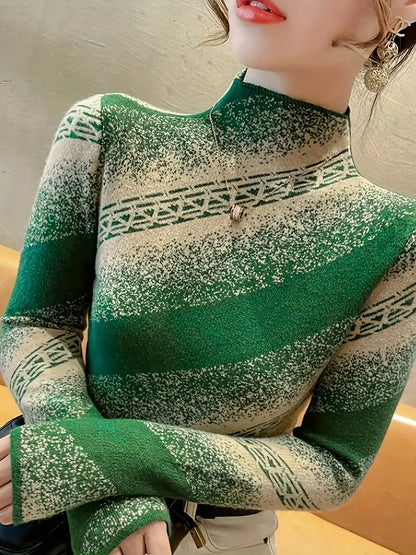 Pull rayé élégant Femme Tricot moderne