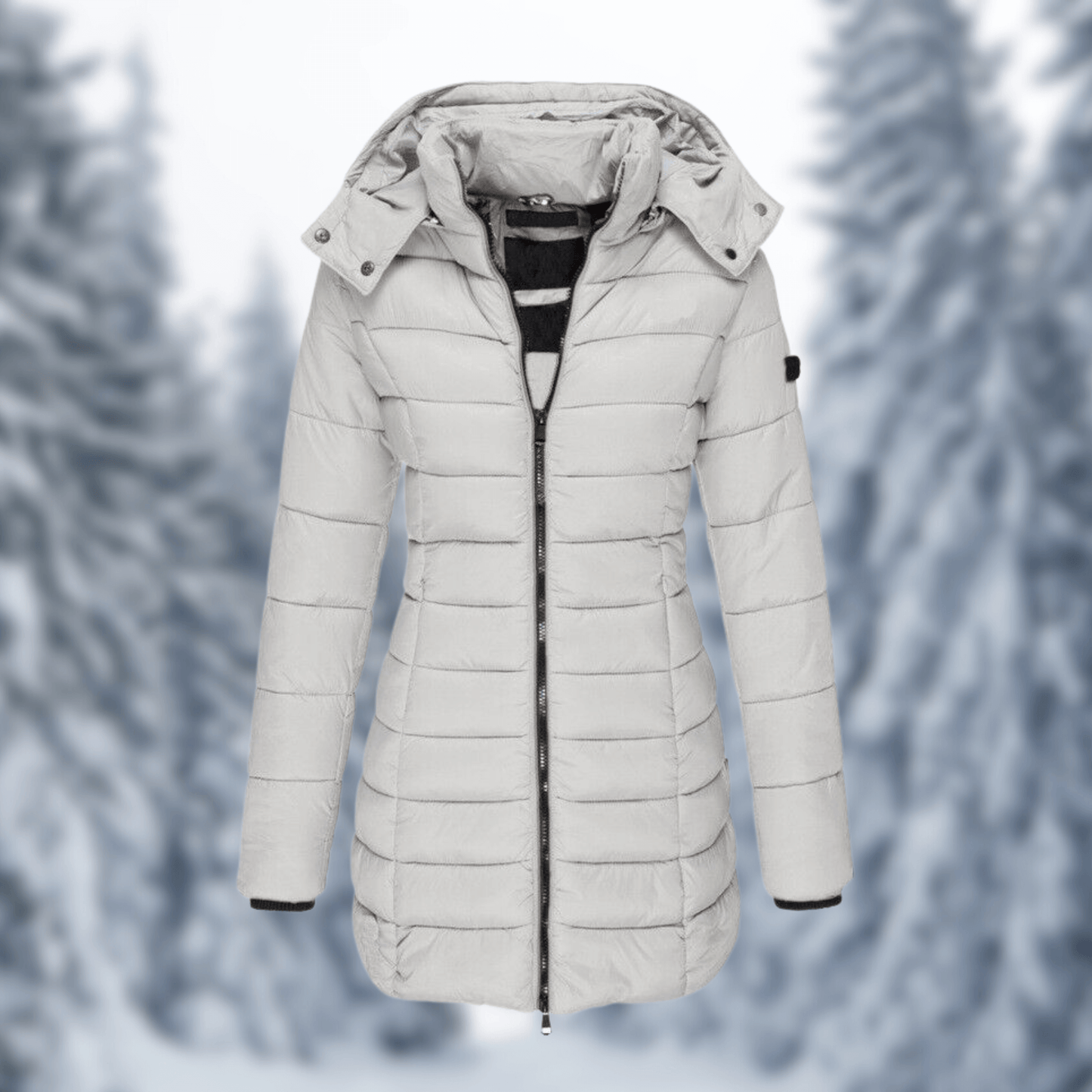 Manteau d'hiver femme mi-long capuche amovible