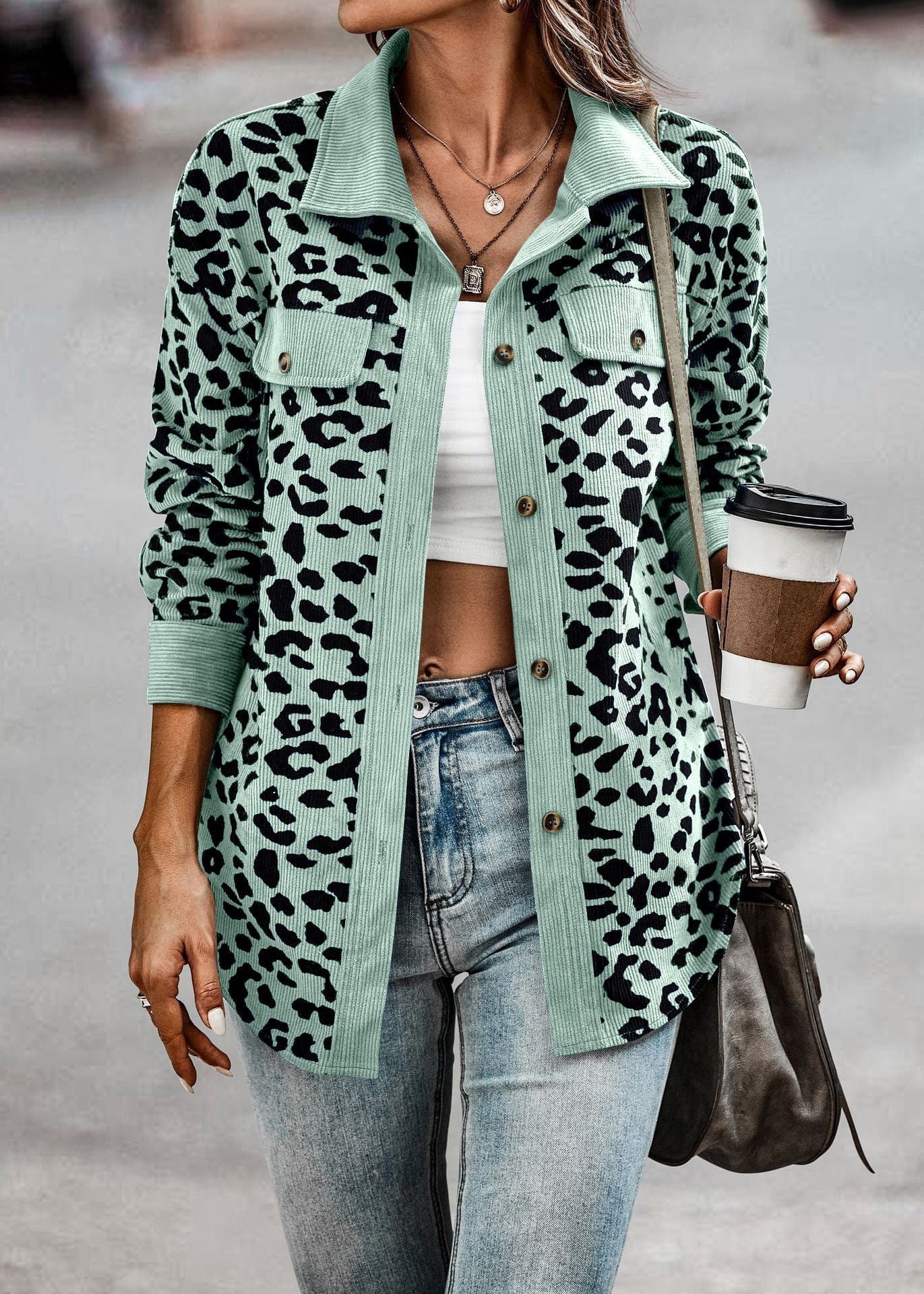 Veste Léopard Femme Printemps Tendance Haut de Gamme