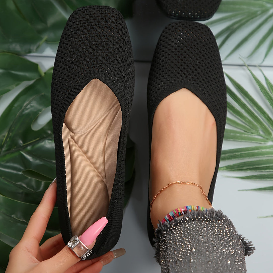 Chaussures plates bleues pour femmes
