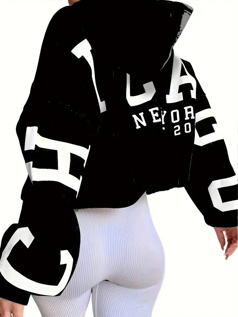 Sweat à capuche oversize à manches longues pour femme
