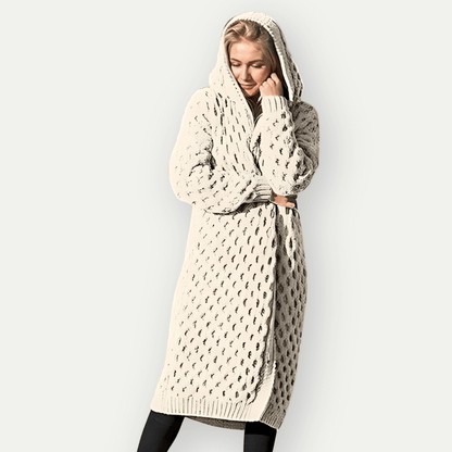 Cardigan à capuche long coupe oversize