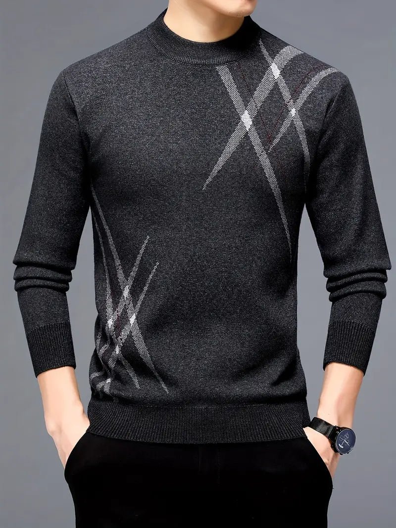 Pull élégant pour homme à motif géométrique