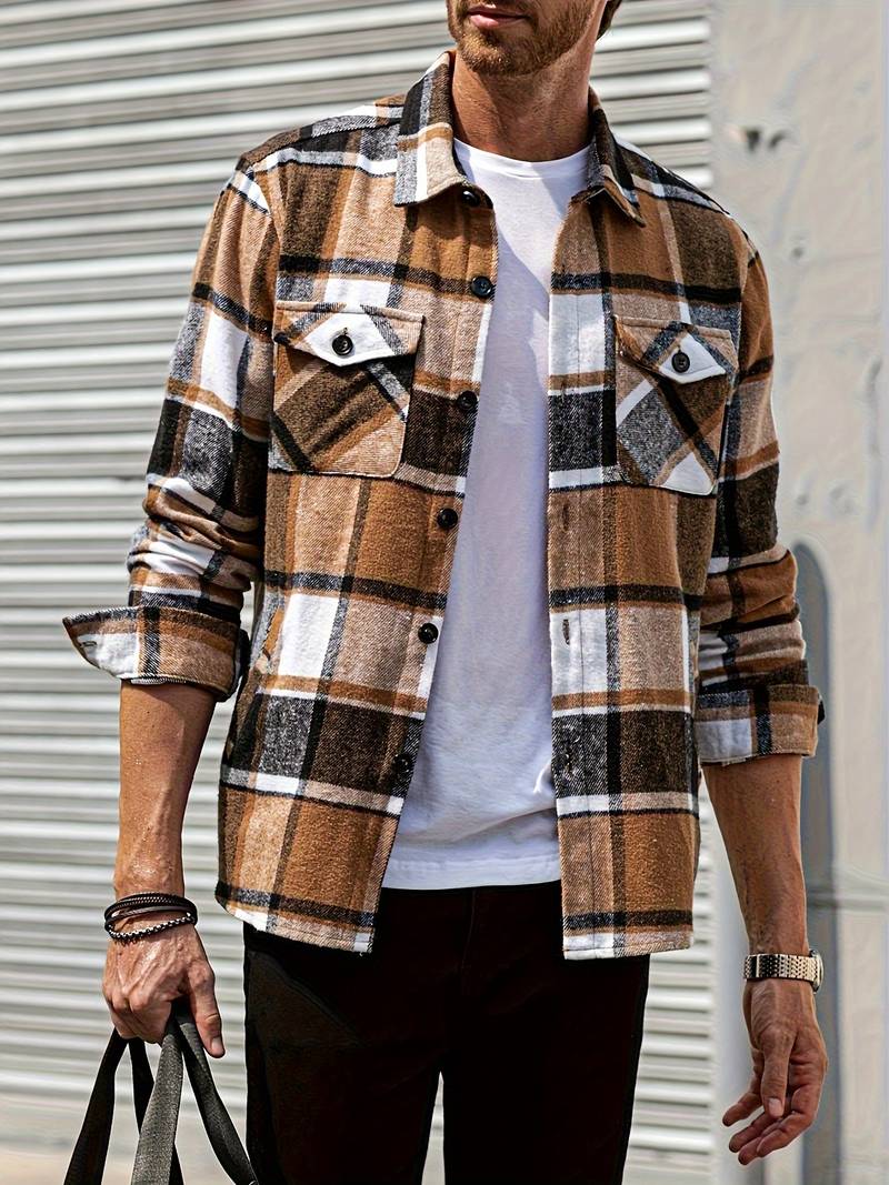 Veste pour homme motif carreaux style moderne