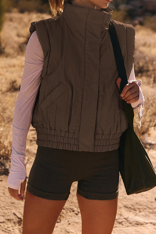 Veste sans manches tendance avec col montant