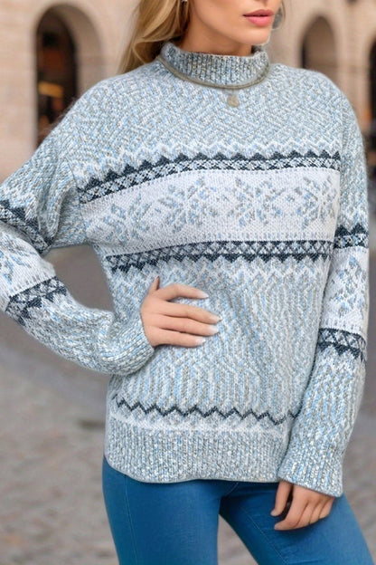 Pull de Noël Motif flocons festifs