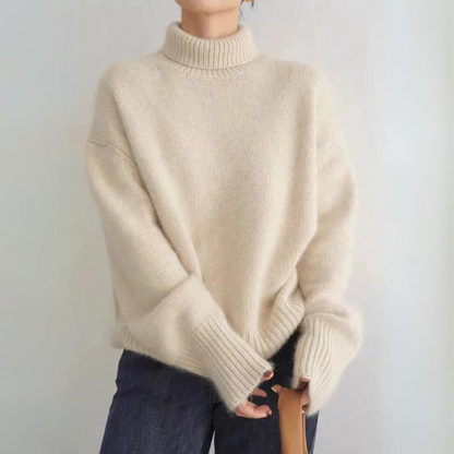 Pull doux à col roulé automnal