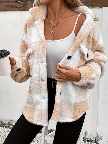 Chemise en flanelle à carreaux chaude et douce