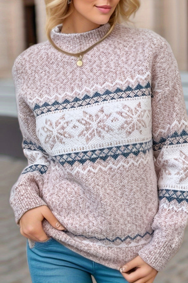 Pull de Noël Motif flocons festifs