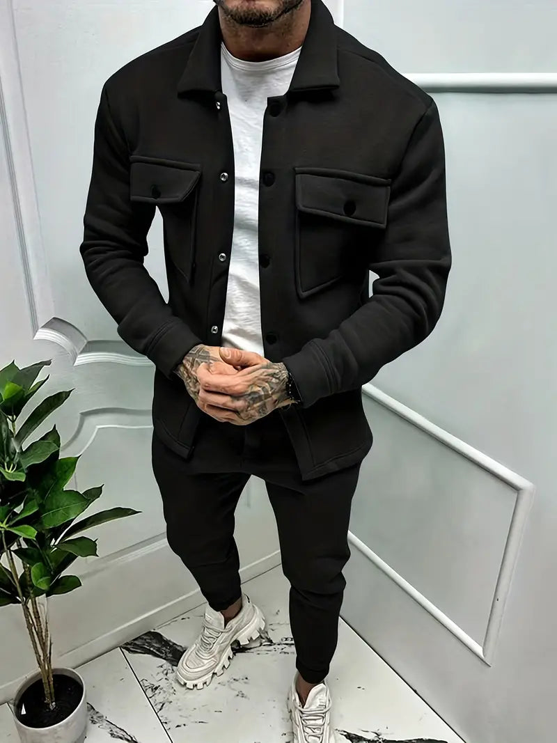 Veste en cuir homme 2 pièces à lacets