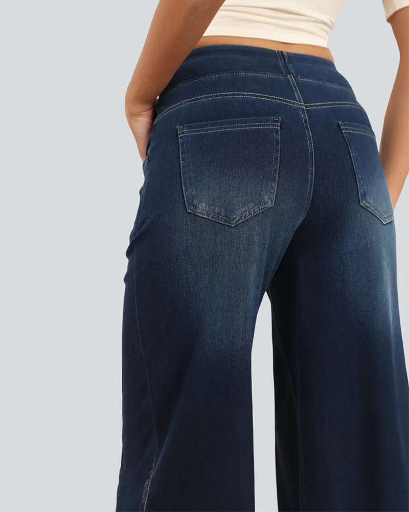 Hohe Taille Jeans Bequem Relaxed Fit - IdealeKleiden