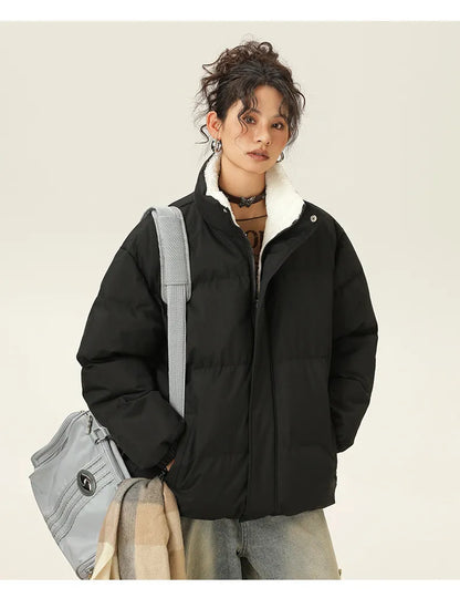 Veste d'hiver sympa col montant chaud coton