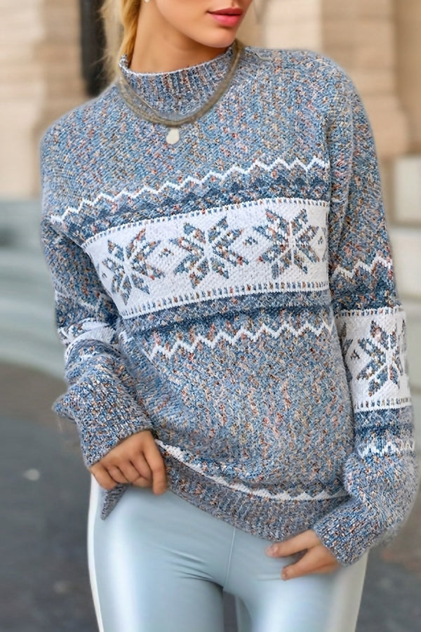 Pull de Noël Motif flocons festifs