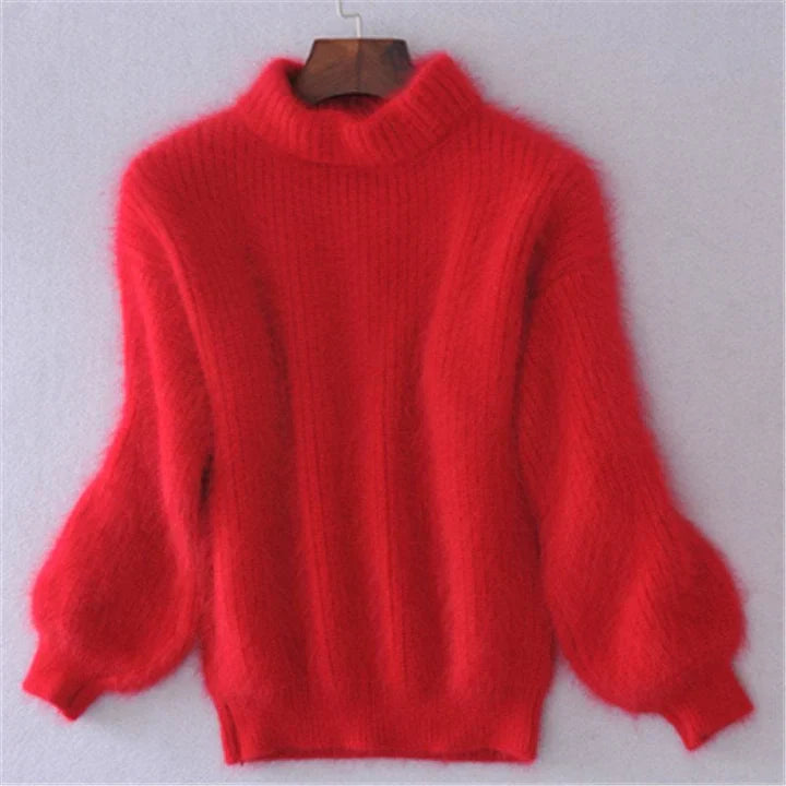 Pull col roulé doux femme mohair