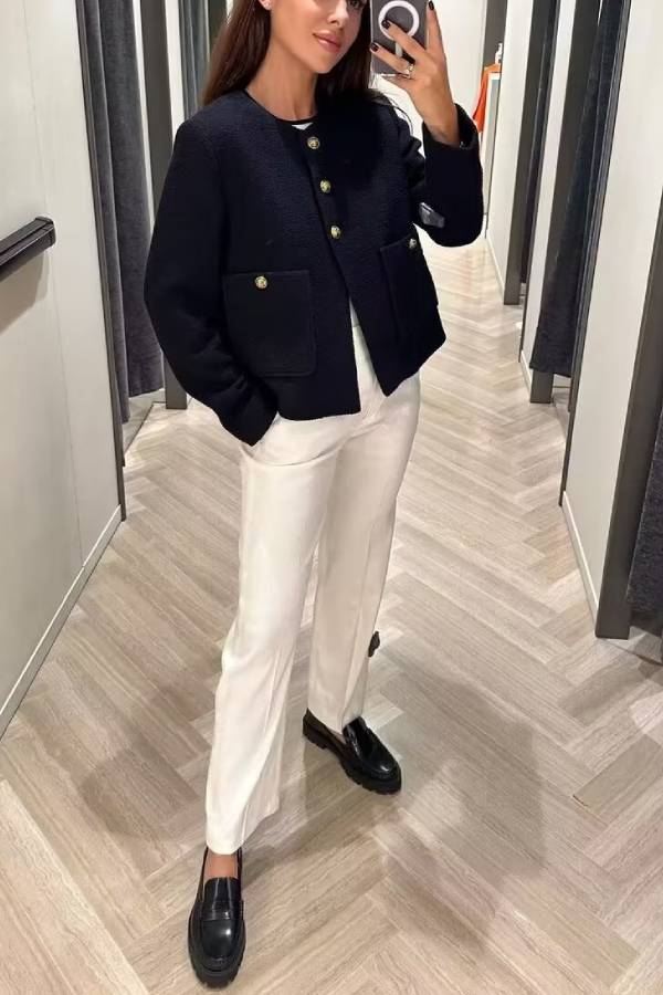 Veste de femme tendance coupe slim color block