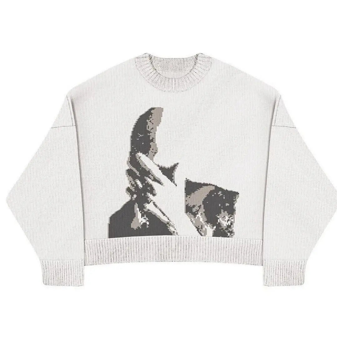 Pull tricoté femme Motif graphique élégant