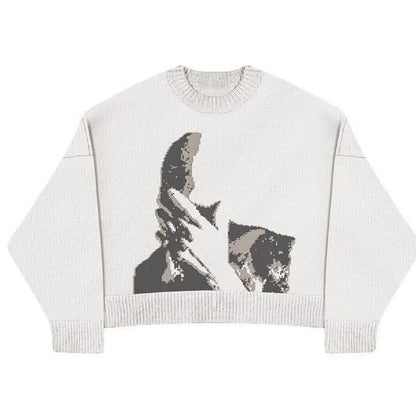 Pull tricoté femme Motif graphique élégant