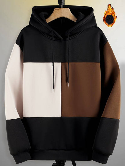 Herren Kapuzenpullover Kontrastfarben Trendy Style - IdealeKleiden