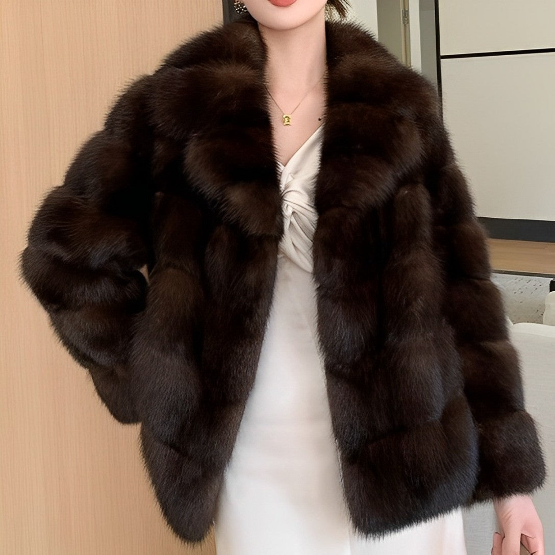 Winterkleid Lang Klassischer Kragen Damen - IdealeKleiden