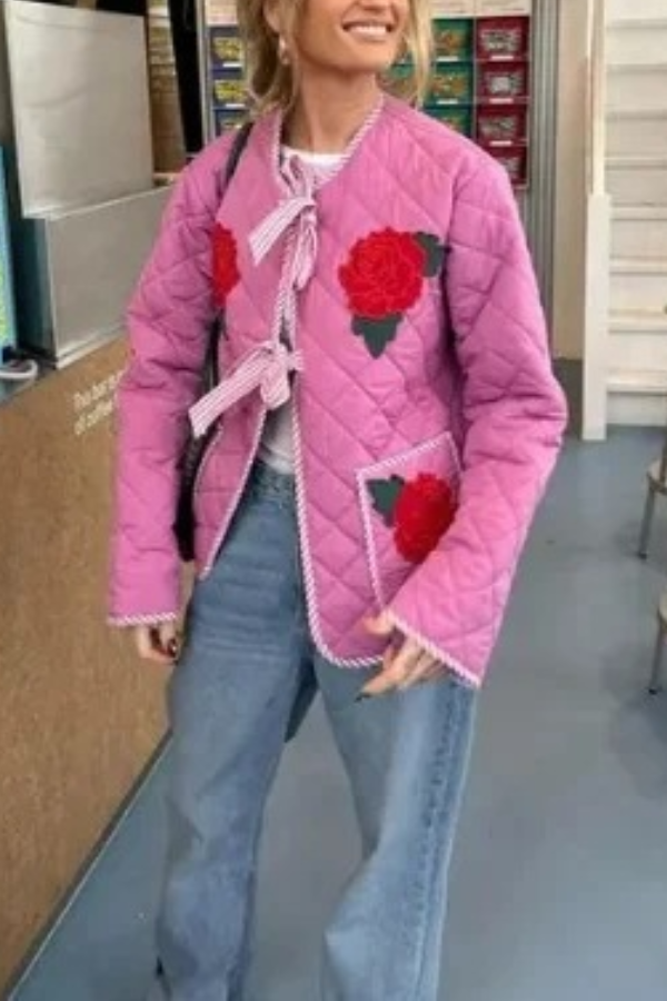 Doudoune matelassée tendance à motif de nœuds pour femmes