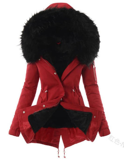 Parka d'hiver femme polaire capuche fourrure
