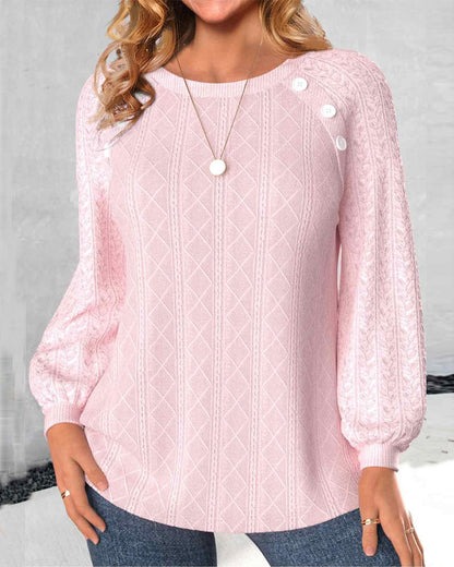 Stylisches Sweatshirt Einfarbig Mit Knöpfen - IdealeKleiden