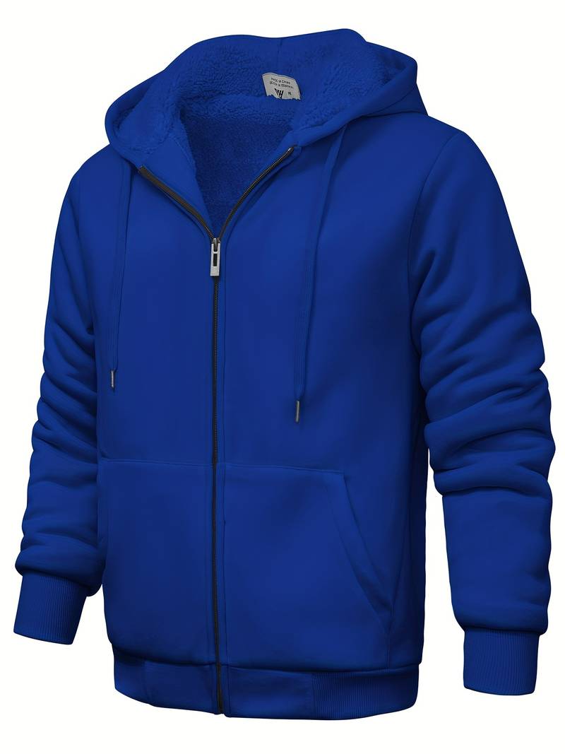 Pull à capuche uni avec fermeture éclair moderne