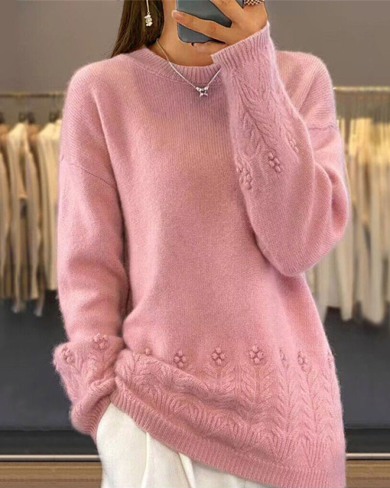 Pull stylé uni esprit rétro chic