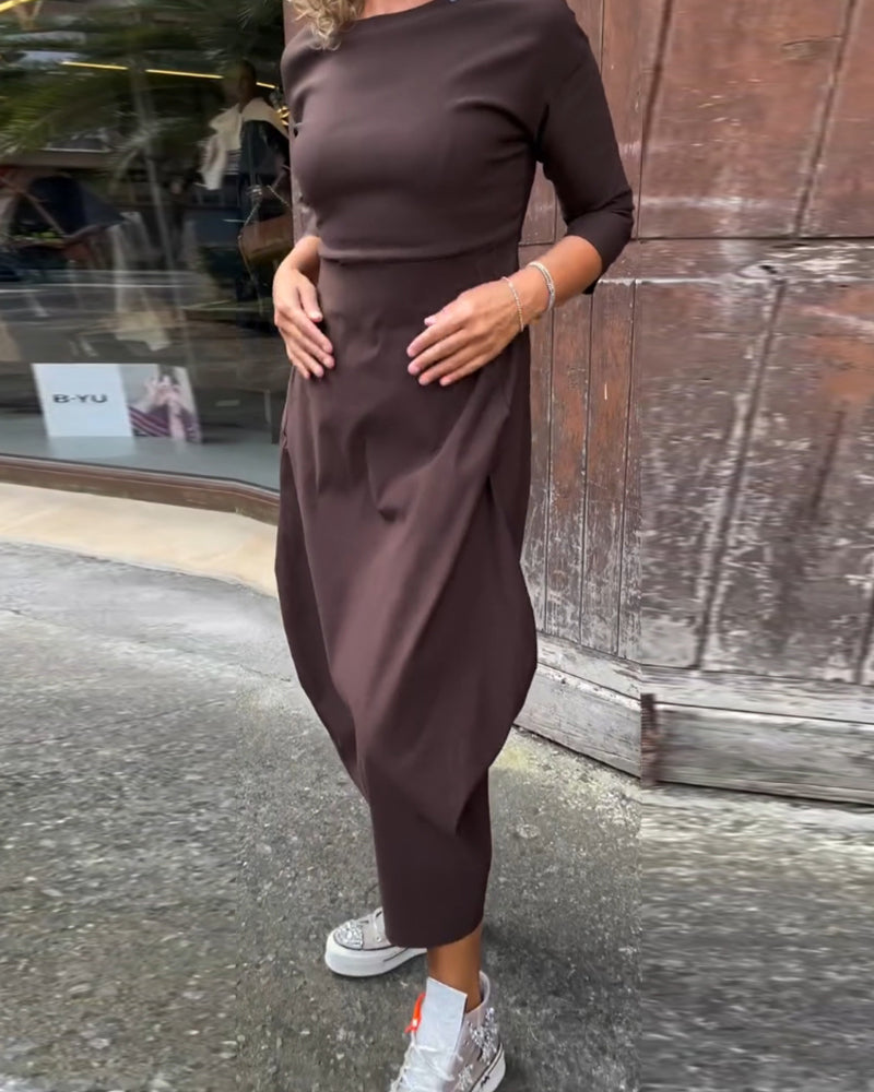 Robe élégante pour femme à manches longues et avec poche