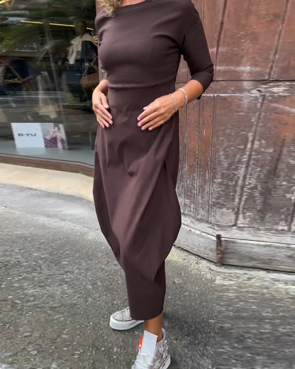 Robe élégante pour femme à manches longues et avec poche