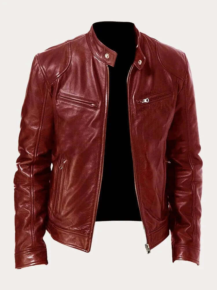 Blouson en cuir élégant pour homme noir