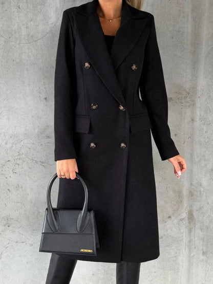 Veste d'hiver élégante à revers pour femme