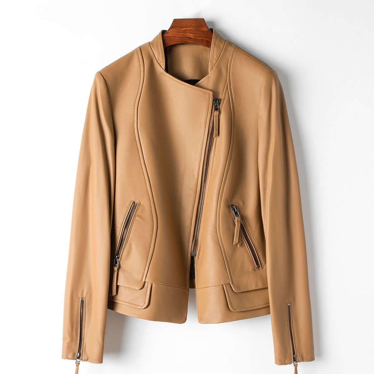 Veste en cuir élégante pour femme style tendance