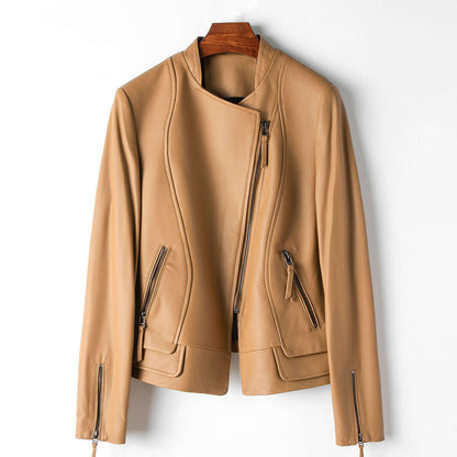 Veste en cuir élégante pour femme style tendance