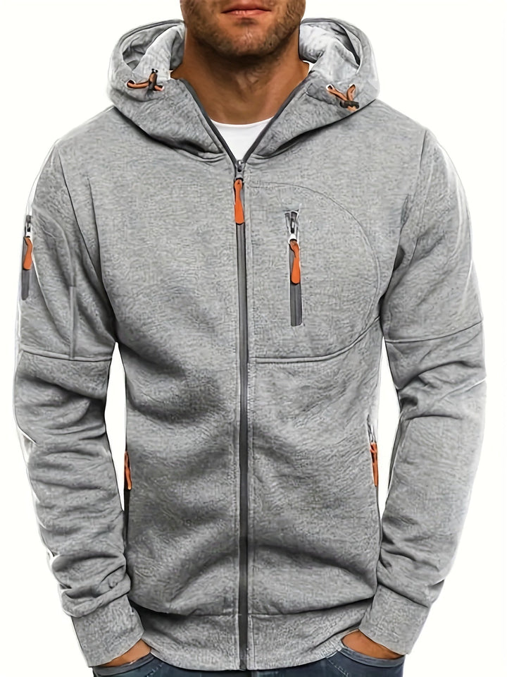 Sportlicher Kapuzenpullover Reißverschluss Funcition - IdealeKleiden