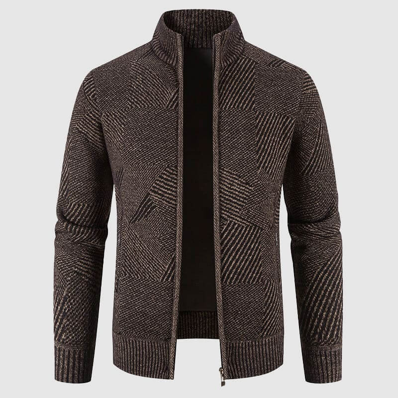 Cardigan veste élégante pour homme motif géométrique