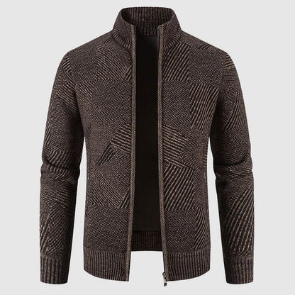 Cardigan veste élégante pour homme motif géométrique
