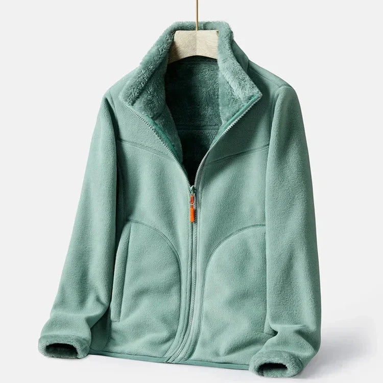 Veste polaire femme à double boutonnage Chaude Élégante