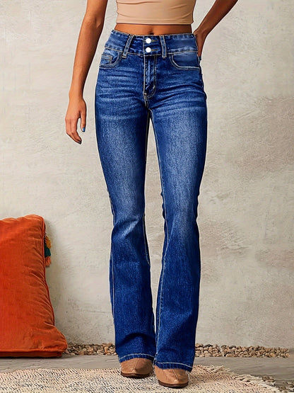 Jean taille haute large pour femme