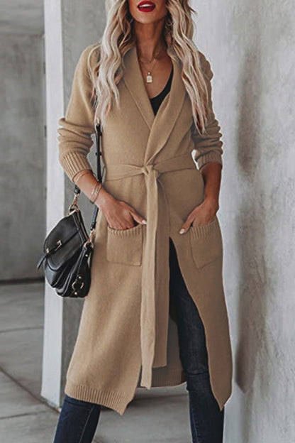 Cardigan élégant effet cravate