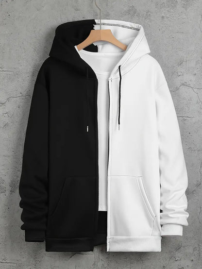 Sweat à capuche homme gris chiné