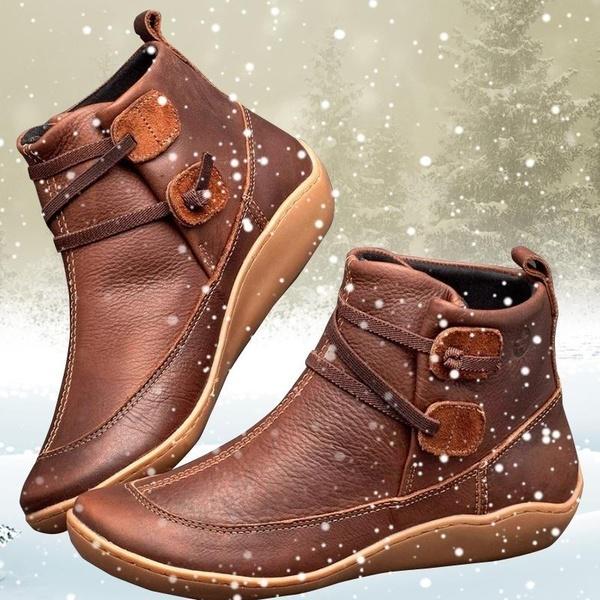Bottes élégantes en cuir chaud pour femme