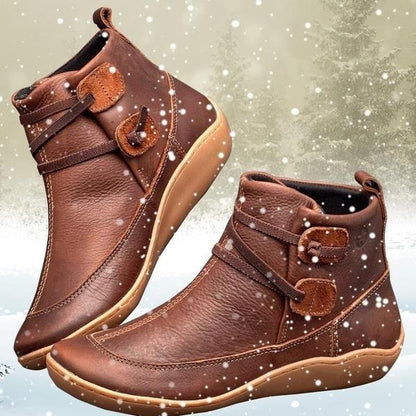 Bottes élégantes en cuir chaud pour femme